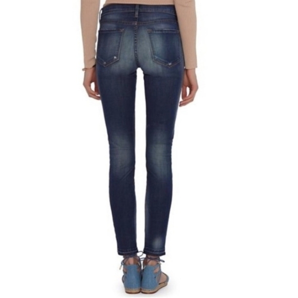 FRAME Skinny Jean Le Skinny de Jeanne Edenvale Wash Released Hem Women 27 Denim - Picture 7 of 14
